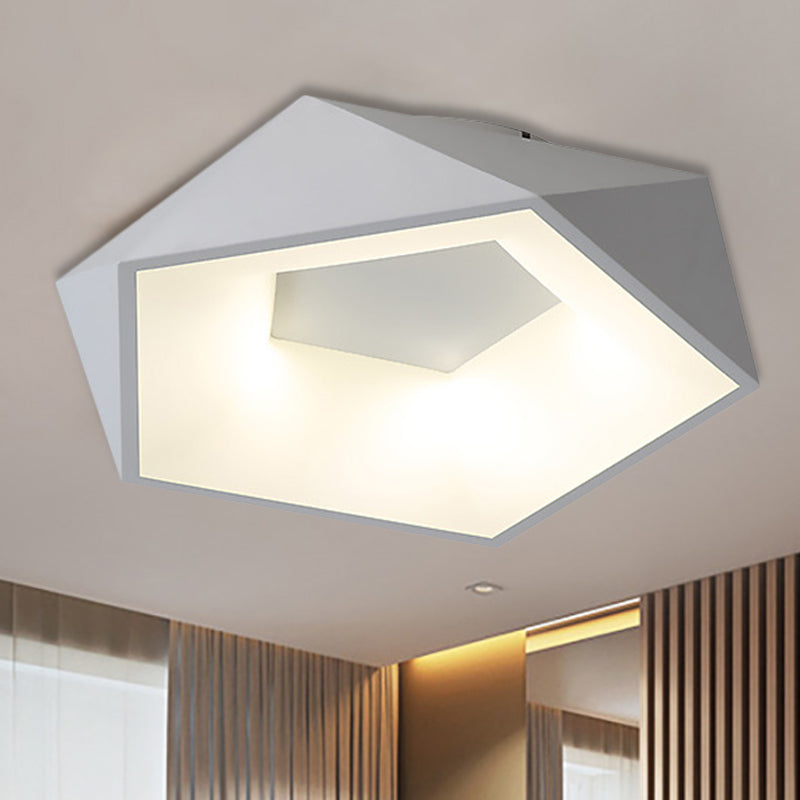 Modern White Led Ceiling Flush Light With Acrylic Diffuser White/Warm 18’/21.5’ Wide