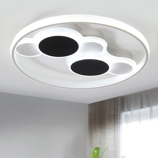 White Led Circle Flush Mount Ceiling Light For Living Room 16.5’/19.5’ Wide / 19.5’