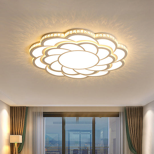 Blossom Large Flush Mount Led Crystal Accent Lamp - 31.5/39 Wide Warm/White Light