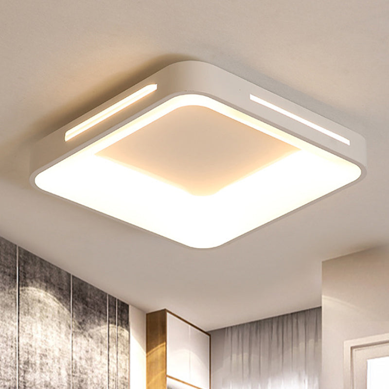 Modern White/Warm Led Flush Mount Ceiling Light In 3 Sizes White / 14