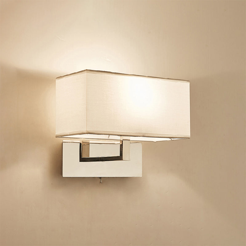 Modern White Fabric Led Wall Sconce For Bedroom Lighting