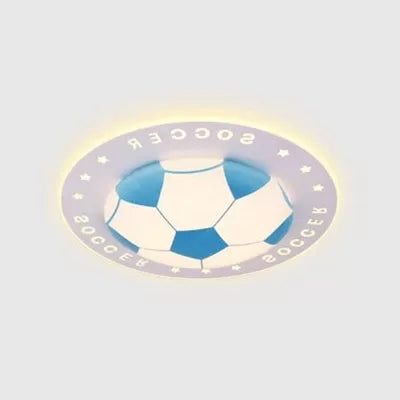Stylish Acrylic Football Flush Ceiling Light For Study Room And Kitchen Sports Theme