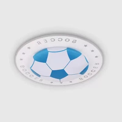 Stylish Acrylic Football Flush Ceiling Light For Study Room And Kitchen Sports Theme