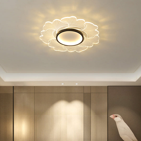 Modern Led Flower Ceiling Mount Light Fixture For Bedroom - Acrylic Flush