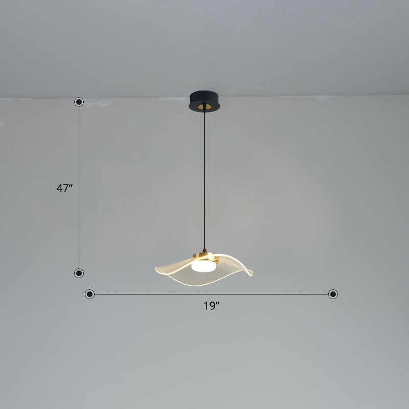 Led Ruffled Pendulum Light: Clear Acrylic Simplicity For Dining Room / 19 Third Gear