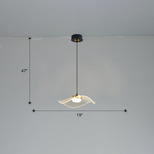 Led Ruffled Pendulum Light: Clear Acrylic Simplicity For Dining Room / 19 Third Gear
