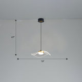 Led Ruffled Pendulum Light: Clear Acrylic Simplicity For Dining Room / 19 White