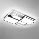 Contemporary Acrylic Led Ceiling Light For Living Room In Black-White White / 35.5