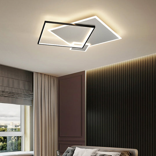 Contemporary Led Flush Mount Metal Ceiling Light For Bedrooms