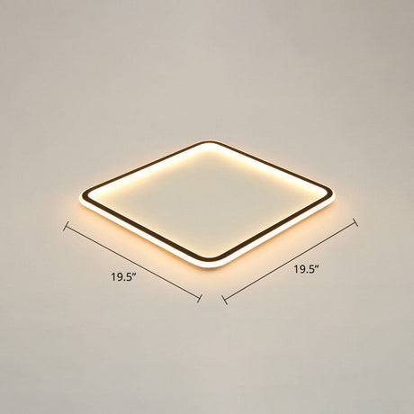 Minimalist Black Metal Flush Mount Ceiling Lamp With Square Ultrathin Led - Perfect For Bedrooms /