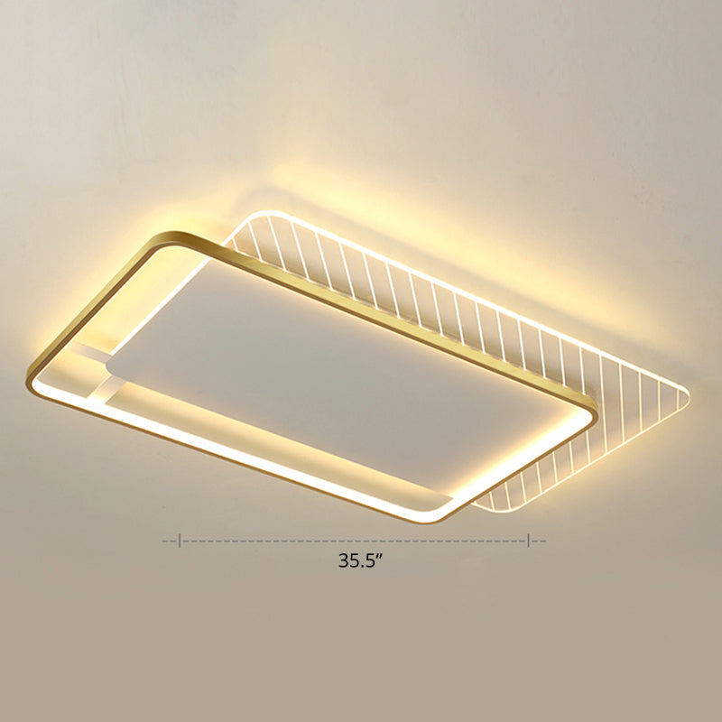 Sleek Acrylic Led Ceiling Light - Contemporary Flush Mount Lamp For Bedrooms Gold / Third Gear