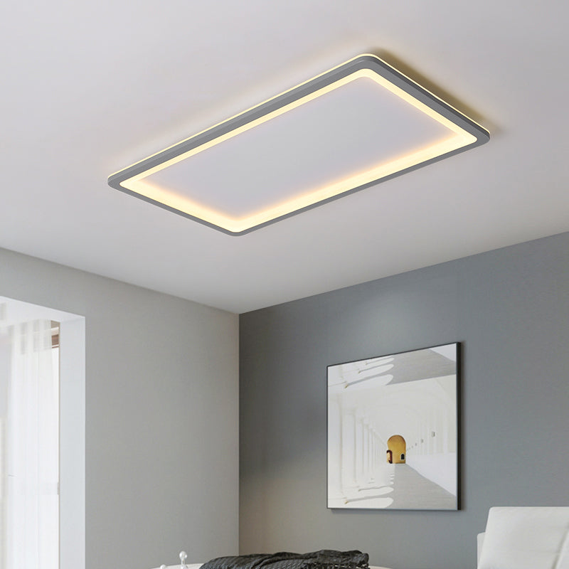 Super Thin Grey Nordic Metal Led Ceiling Light - Ideal For Living Room Surface Mounted