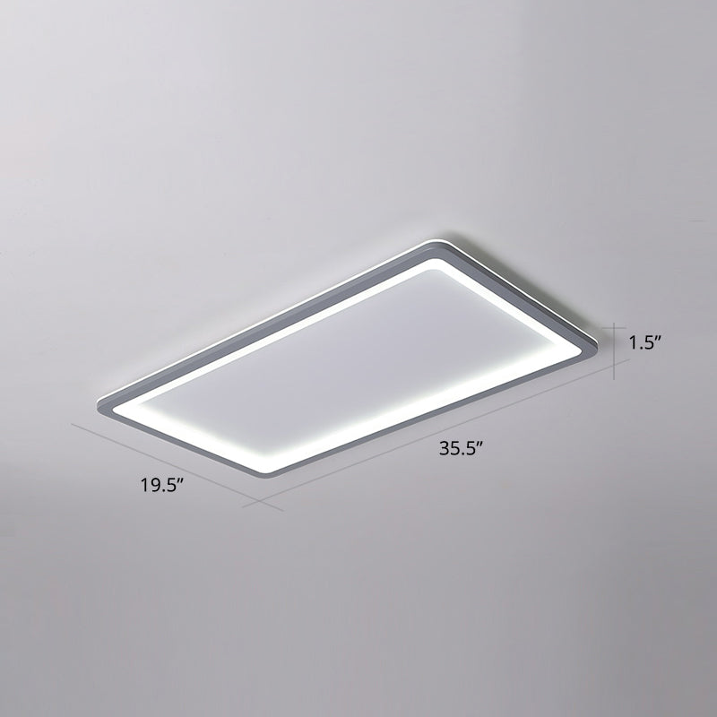 Super Thin Grey Nordic Metal Led Ceiling Light - Ideal For Living Room Surface Mounted / 35.5’