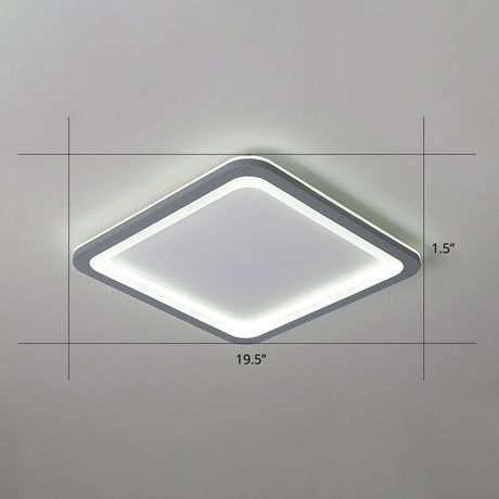 Super Thin Grey Nordic Metal Led Ceiling Light - Ideal For Living Room Surface Mounted / 19.5