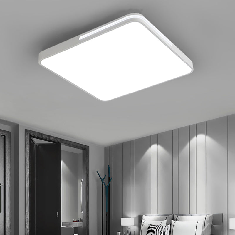Nordic Square Flush Mount Led Ceiling Lamp For Bedroom - Acrylic Black