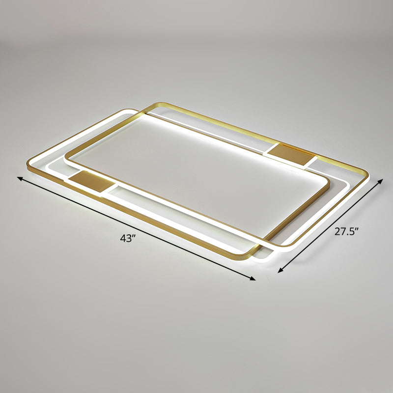 Contemporary Gold Led Ceiling Light For Living Room - Ultra - Thin & Acrylic Flush Mount / 43’ White