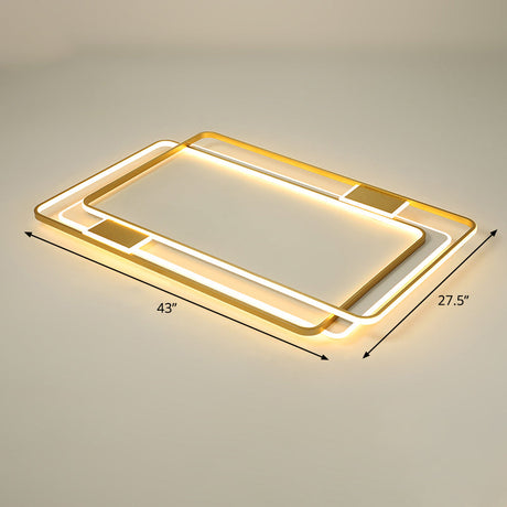 Contemporary Gold Led Ceiling Light For Living Room - Ultra-Thin & Acrylic Flush Mount / 43 Warm