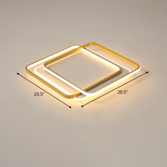 Contemporary Gold Led Ceiling Light For Living Room - Ultra - Thin & Acrylic Flush Mount / 20.5’
