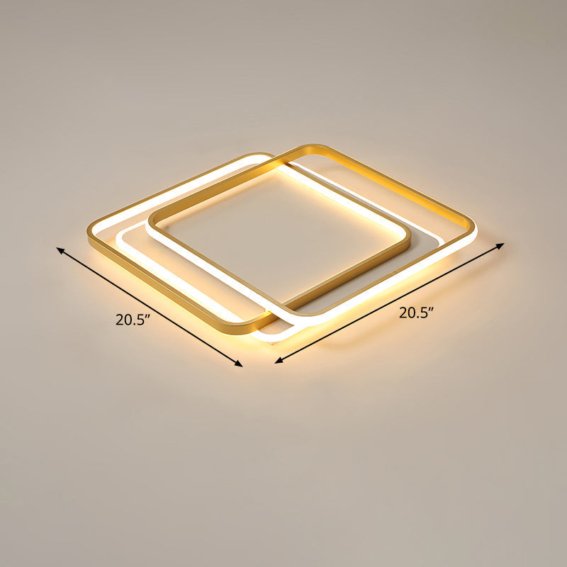 Contemporary Gold Led Ceiling Light For Living Room - Ultra-Thin & Acrylic Flush Mount / 20.5 Warm
