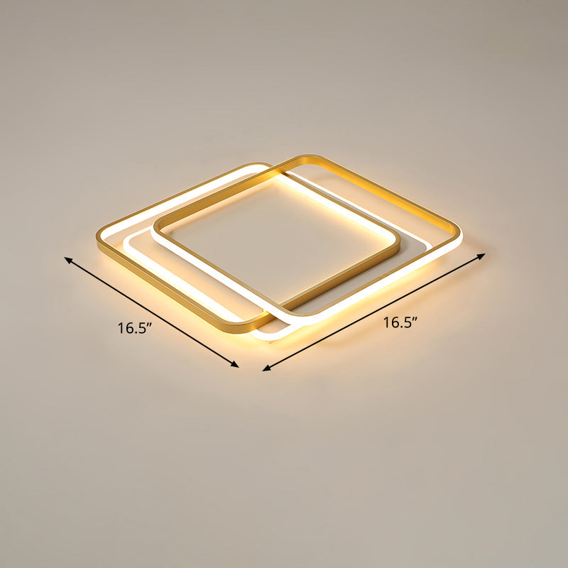 Contemporary Gold Led Ceiling Light For Living Room - Ultra-Thin & Acrylic Flush Mount / 16.5 Warm