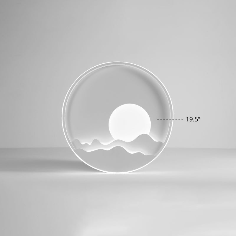 Modern Led Ceiling Light - Stylish Metal Flush Mount For Living Room White Shade / 19.5