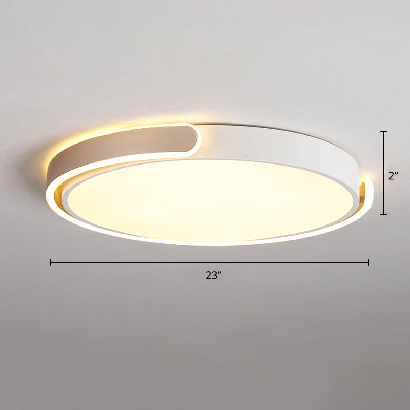 Round Nordic Led Ceiling Light With Acrylic Shade For Bedroom Champagne / 23’