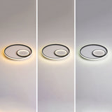 Nordic Halo Led Ceiling Light - Metal Bedroom Flush Mount Fixture Black / Third Gear