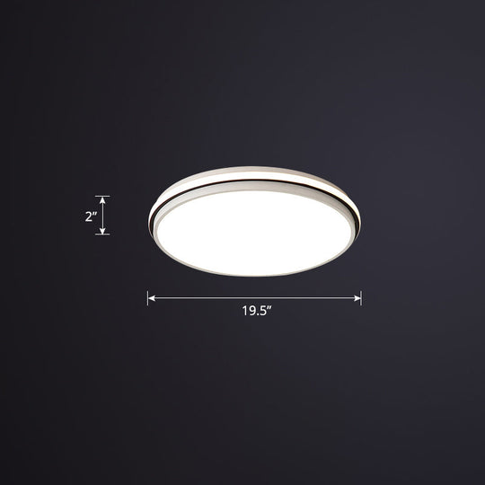 Round Led Flush Mount Ceiling Light For Bedroom White / 19.5