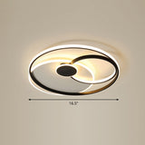 Nordic Metal Led Ceiling Flush Light - Circle Design In Black & White / 16.5