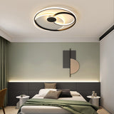 Nordic Metal Led Ceiling Flush Light - Circle Design In Black & White
