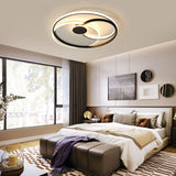 Nordic Metal Led Ceiling Flush Light - Circle Design In Black & White