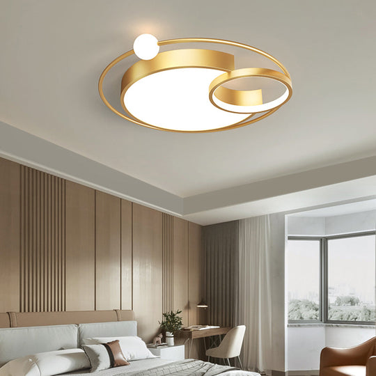 Nordic Moon Led Metal Ceiling Light For Bedroom