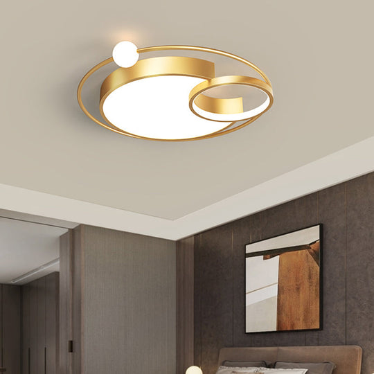 Nordic Moon Led Metal Ceiling Light For Bedroom