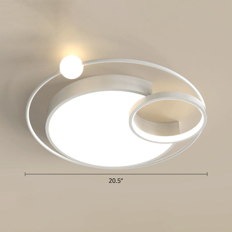 Nordic Moon Led Metal Ceiling Light For Bedroom White / 20.5’ Third Gear