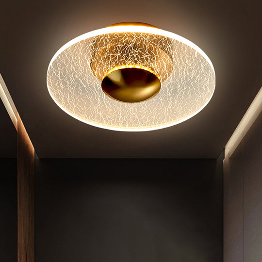 Sleek Acrylic Disc Led Ceiling Light For Corridor - Postmodern Semi Flush Mount Design