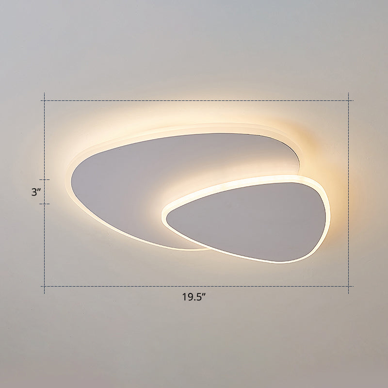Nordic Style Triangular Led Ceiling Light With Metal Flush Fixture For Bedrooms White / 19.5’ Warm