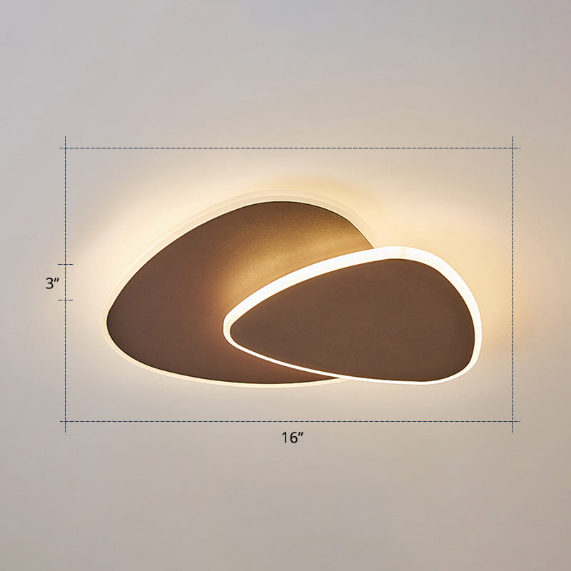 Nordic Style Triangular Led Ceiling Light With Metal Flush Fixture For Bedrooms Coffee / 16’ Warm