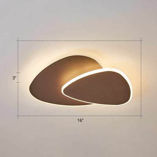 Nordic Style Triangular Led Ceiling Light With Metal Flush Fixture For Bedrooms Coffee / 16’ Warm