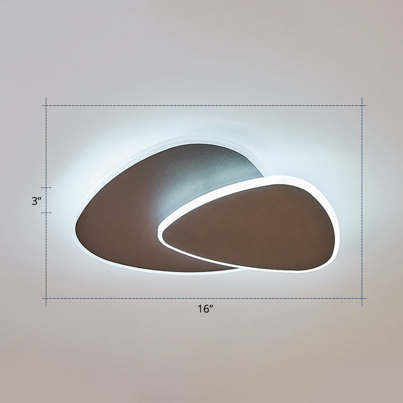 Nordic Style Triangular Led Ceiling Light With Metal Flush Fixture For Bedrooms Coffee / 16’ White