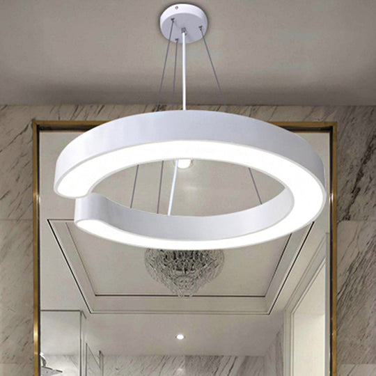 C-Shaped Hanging Led Pendant Lamp In Multiple Sizes & Finishes – Ideal For Minimalist Décor