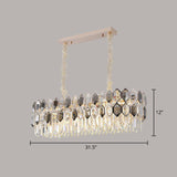 Modern Tiered Smoke Grey Crystal Chandelier: Luxurious Ceiling Light For Living Room Gray / Oval