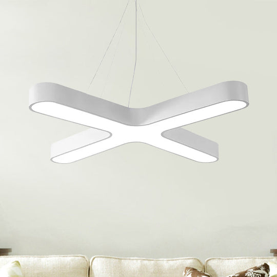 Modern White/Black/Gold Cross Hanging Lamp - 23.5’’/35.5’’ Wide Led Pendant Light With