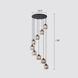 Prismatic Crystal Pendant Chandelier With Postmodern Cylindrical Design - Ideal For Stairways 9 /