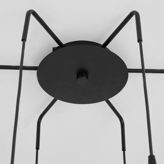 Stylish Teardrop Multi Pendant Ceiling Hang Light - Modern Ombre Smoke Glass 6-Bulb Staircase