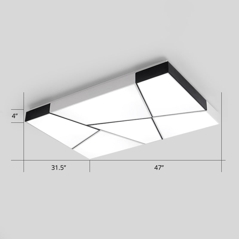 Modern Minimalist Led Ceiling Lamp: Black - White Acrylic Flush Mount Light For Living Room White /