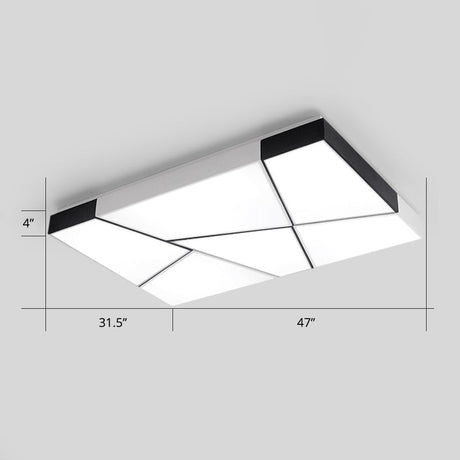 Modern Minimalist Led Ceiling Lamp: Black-White Acrylic Flush Mount Light For Living Room White / 47