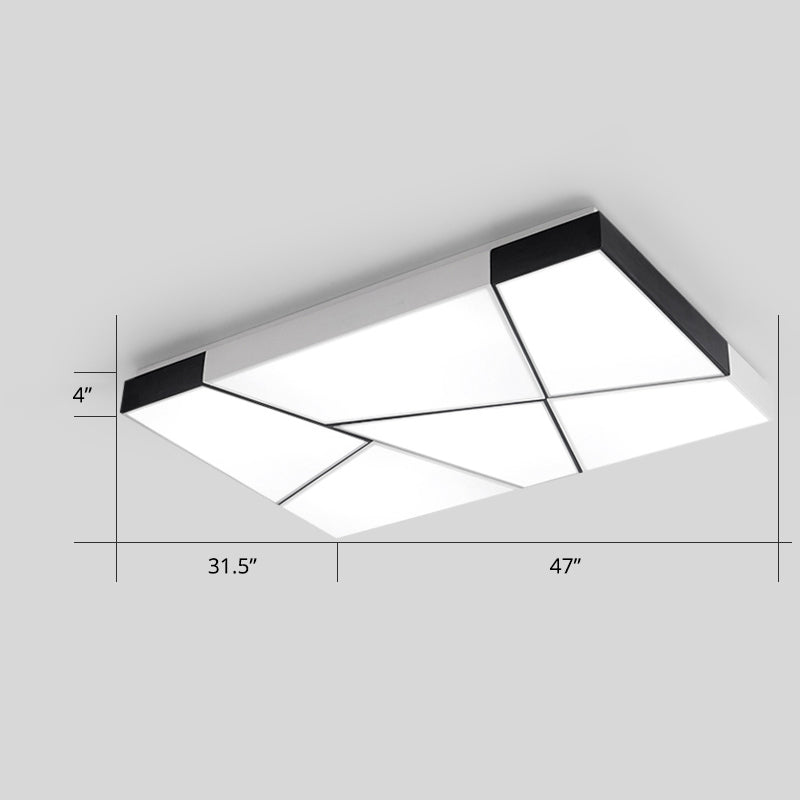 Modern Minimalist Led Ceiling Lamp: Black - White Acrylic Flush Mount Light For Living Room White /