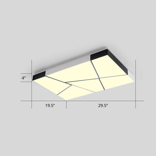 Modern Minimalist Led Ceiling Lamp: Black - White Acrylic Flush Mount Light For Living Room White /