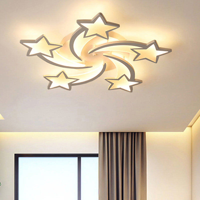 Modern White Acrylic Led Flush Mount Ceiling Light Fixture For Living Room 5 /