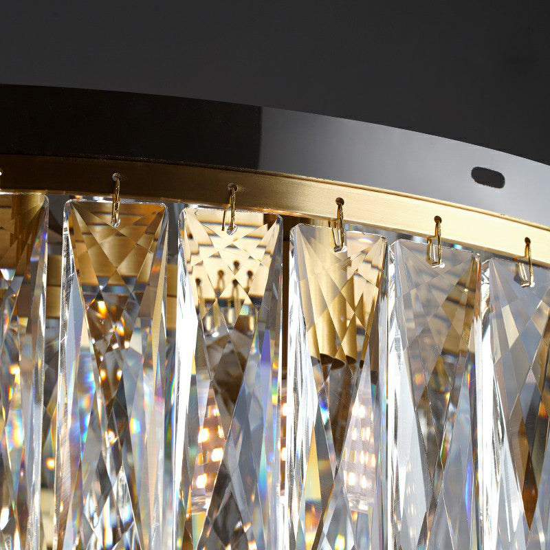 Minimalist Crystal Ring Flushmount Light - 8 - Bulb Ceiling Mount For Bedroom